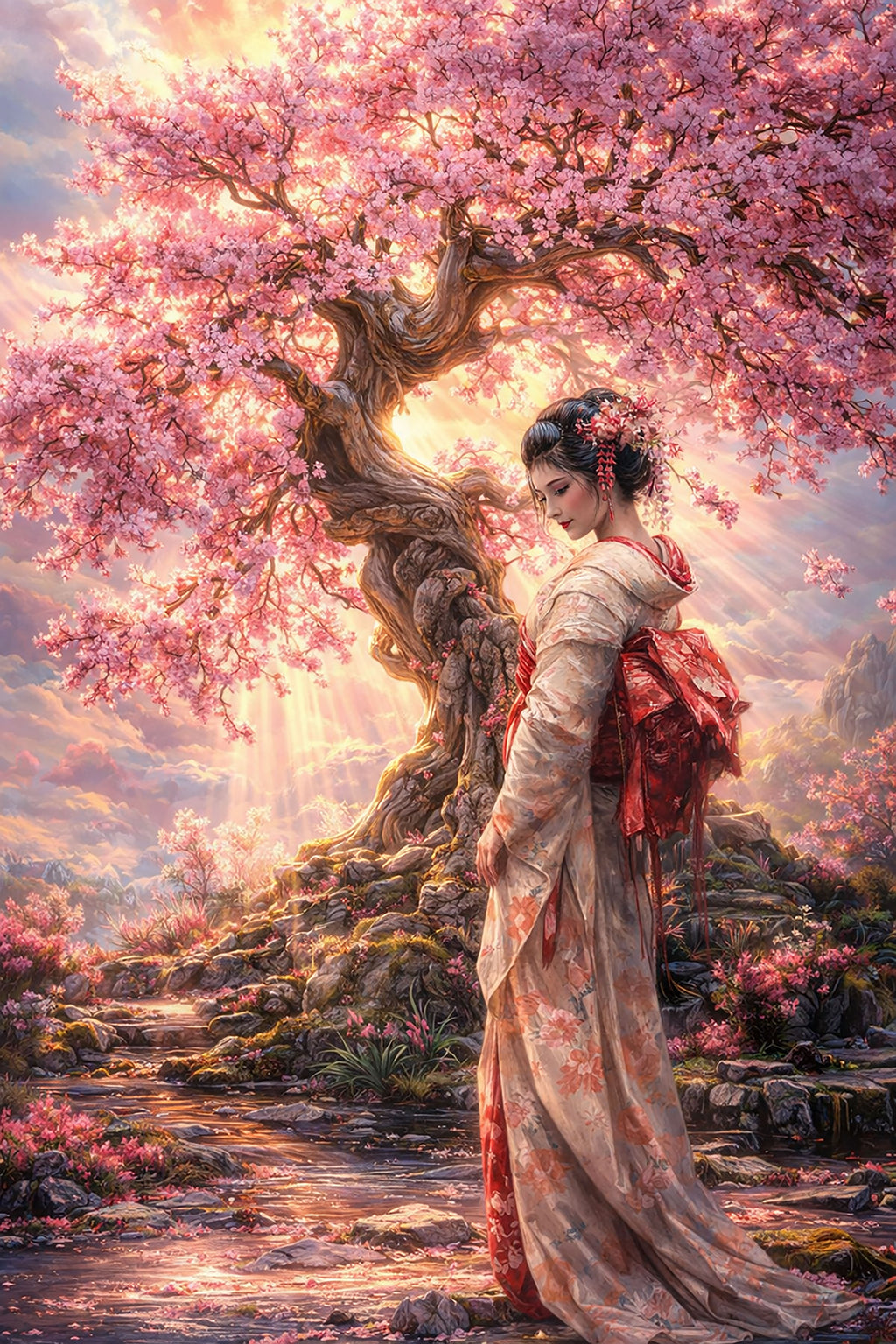 A Quiet Bow to Spring — Premium Digital Art Print