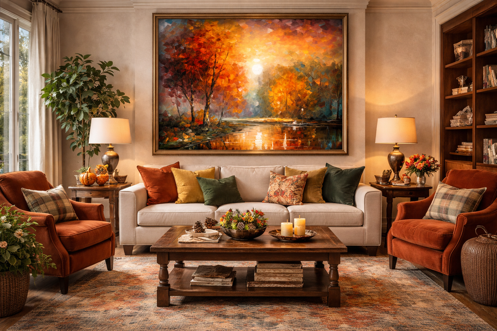 Autumnlight on Still Water — Premium Digital Art Print