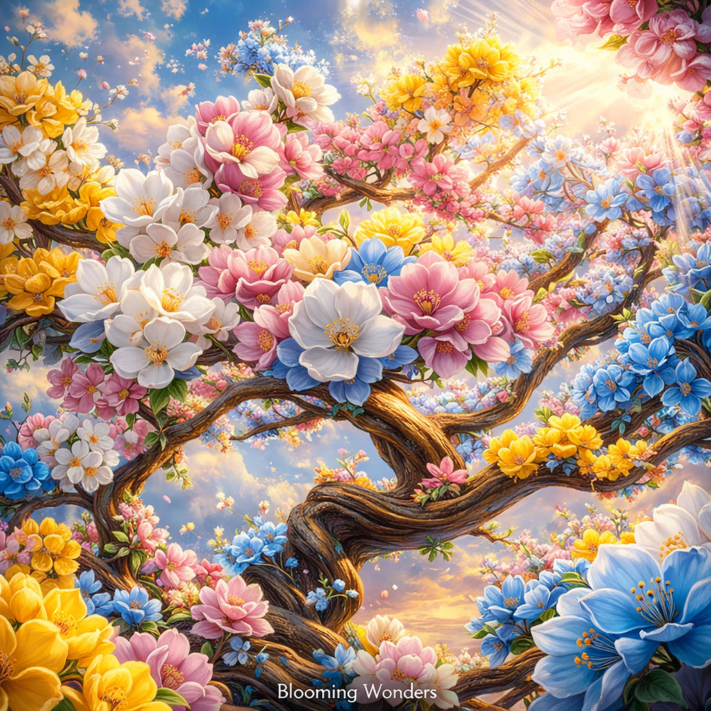 Blooming Branches in Golden Light