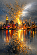 Manhattan New York — Premium Digital Art Print