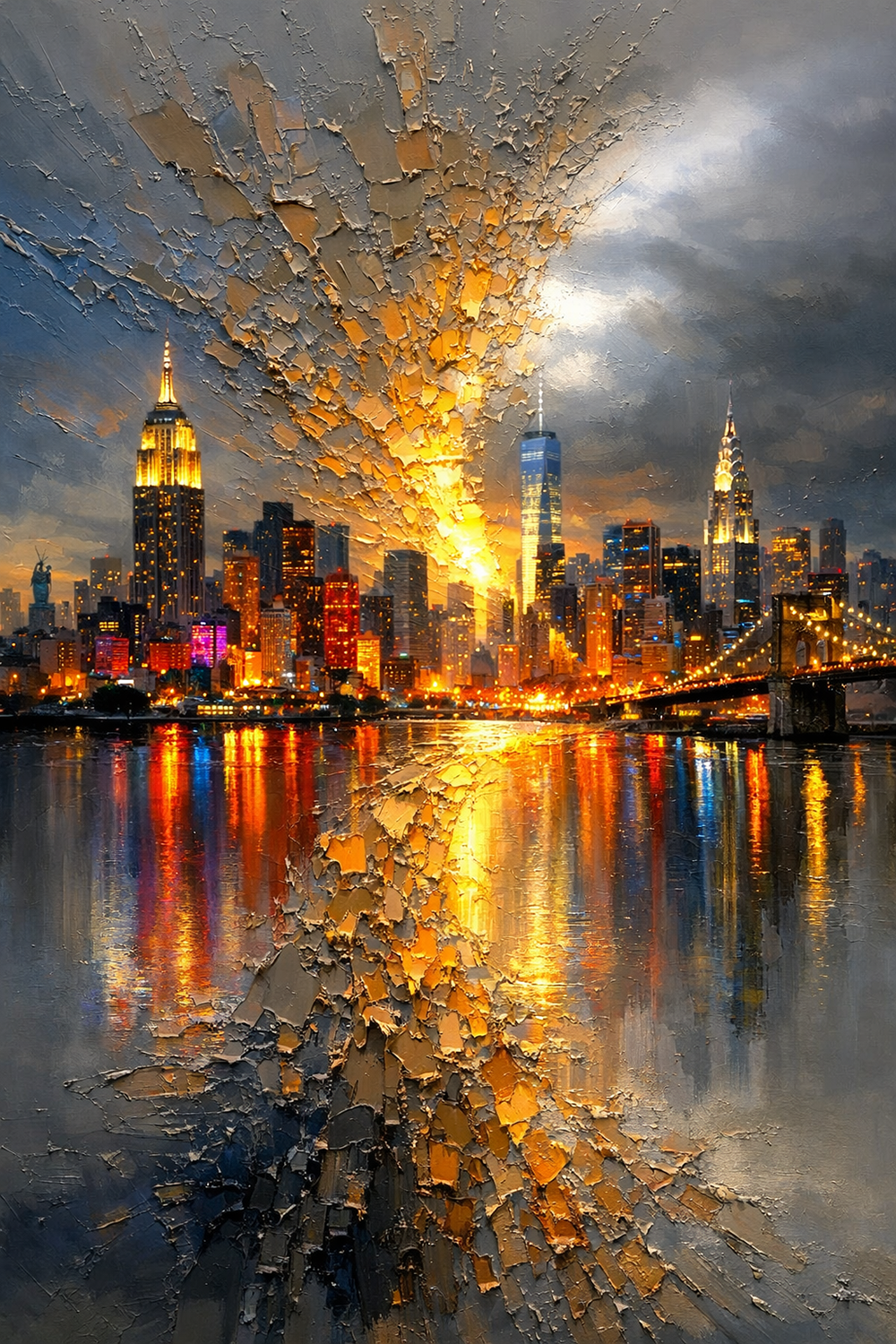 Manhattan New York — Premium Digital Art Print