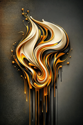 Obsidian Honeyspill — Premium Digital Art Print