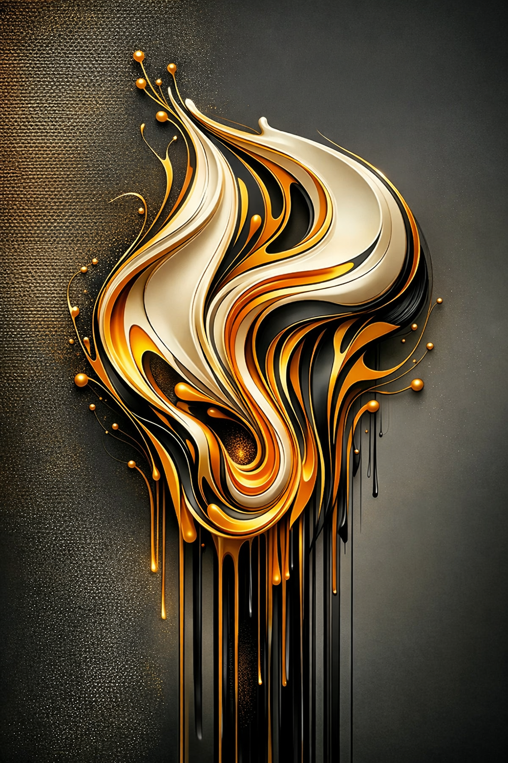 Obsidian Honeyspill — Premium Digital Art Print