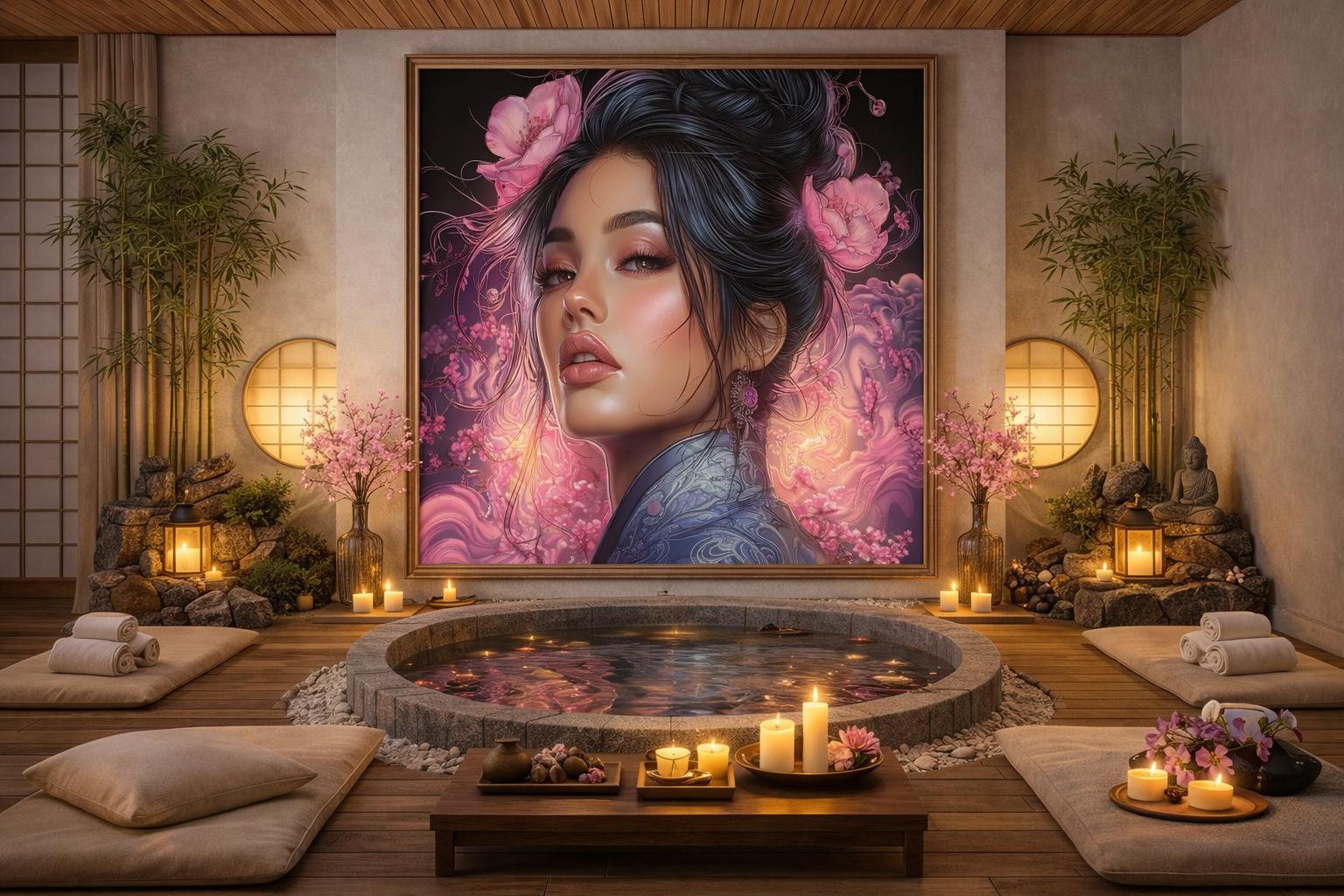 Pink Tempest Poise — Premium Digital Art Print
