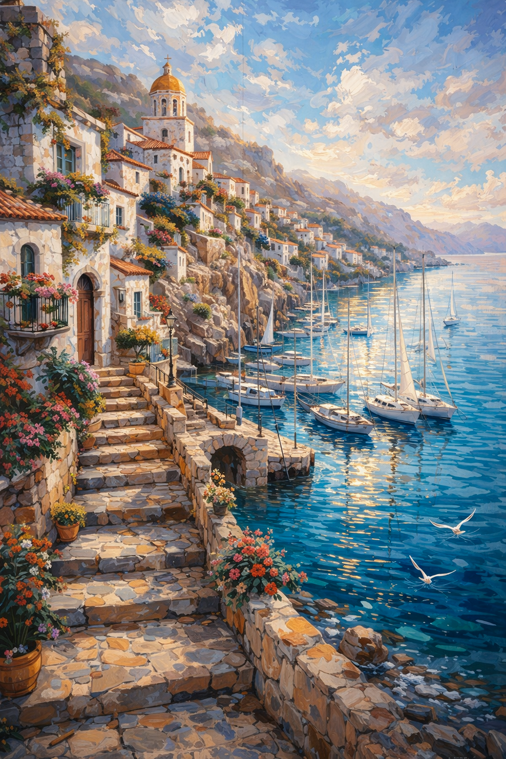 Sailboats in the Morning Glass
