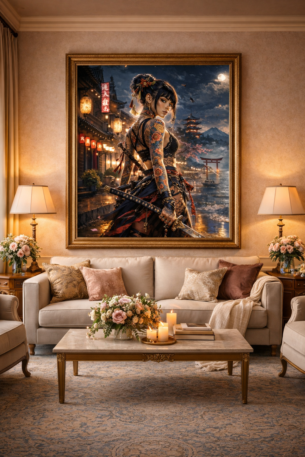 Sakura Steel Stare — Premium Digital Art Print
