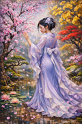 Soft Steps in Falling Petals